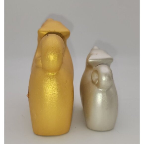 Set Of 2 Japanese Lucky Dog Figurines Gold & Silver - Picture 5 of 9